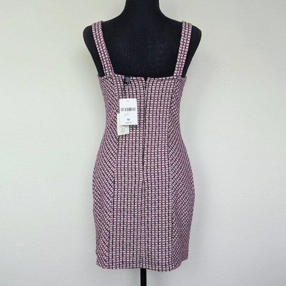 Forever 21 | W 's | M | NWT Houndstooth Adjustable Strap Zipper Black and Purple - Picture 3 of 6